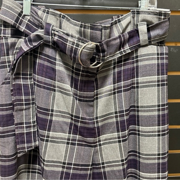 NWT 7th Ave New York & Co Palazzo belted plaid pant size 18 tall - Picture 2 of 5